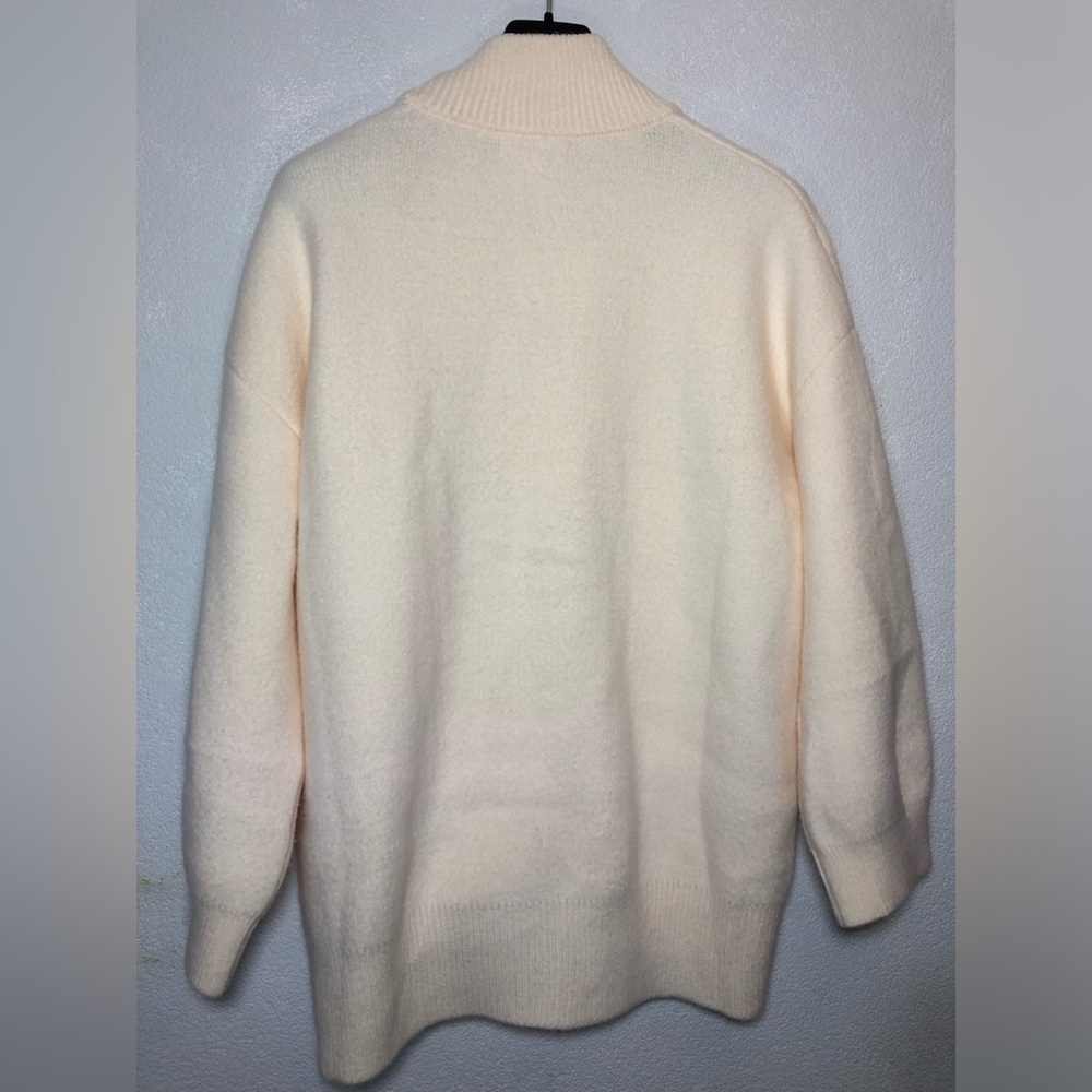 VITA GRECE Cream Pearl-Button Rib Trim Cardigan - Picture 4 of 11